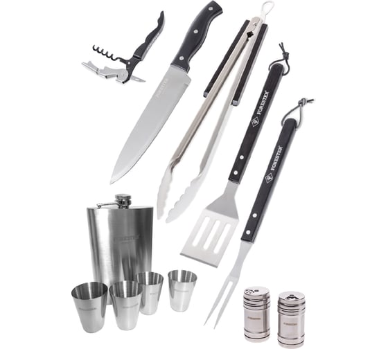 Изображение товара Набор для гриля Forester 12 предметов с флягой и стопками BBQ-12,W