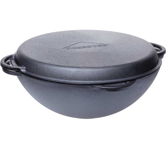 Изображение товара Казан чугунный Forester с крышкой-сковородой 12 л CI-15