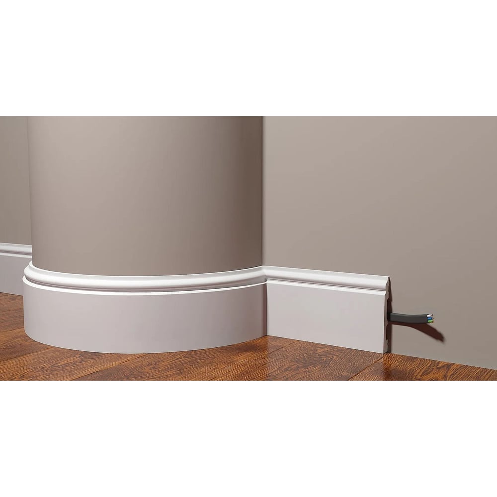 Изображение товара Плинтус Decor-Dizayn 100х16х2000мм DD701-E белый влагостойкий для покраски кабель-канал