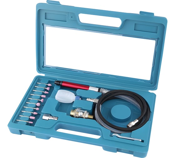 Изображение товара Пневматический гравер Redbo RP-7819 3 мм, 57л.мин. гибкий вал, комплект насадок 10шт, лубрикатор 38829