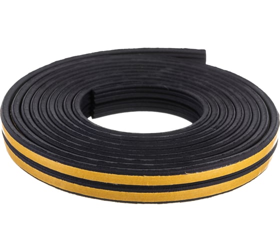 Изображение товара Самоклеящийся уплотнитель для дверей и окон ТДВ Е профиль, 9х4 мм, черный 1502010