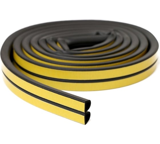 Изображение товара Самоклеящийся уплотнитель для дверей и окон D профиль 12х10 мм, 6 м черный ТДВ 1502003