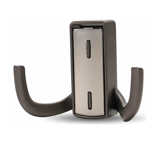 Изображение товара Мебельный крючок JET 397 двухрожковый, замак, жемчужный серый/браш. никель RZ397Z.002PG.NN99