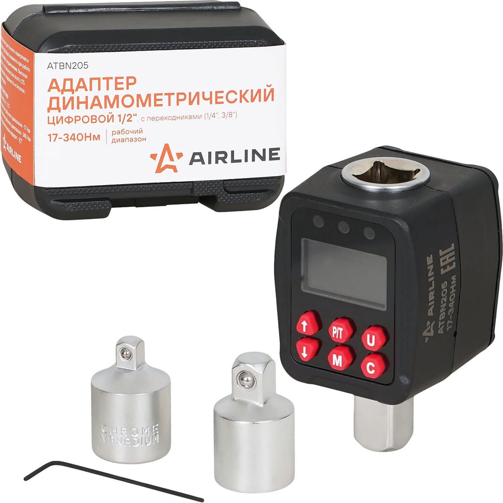 Изображение товара Динамометрический адаптер AIRLINE 1/2 17-340Нм с переходниками и кейсом