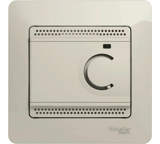 Изображение товара Регулятор теплого пола с датчиком Systeme Electric (Schneider Electric) Glossa, в сборе, Молочный GSL000938
