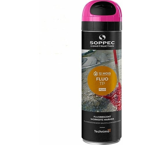 Изображение товара Аэрозольный маркер для стройки, геодезии Soppec (флуоресцентный; розовый, малиновый) 141525