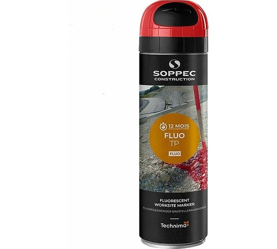 Изображение товара Аэрозольный маркер для стройки, геодезии Soppec (флуоресцентный; красный) 141513