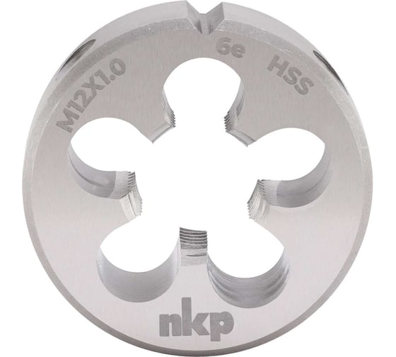 Изображение товара Плашка NKP М12, шаг 1.0мм, DINEN22568, HSS, 6e, 38х10мм 239123N