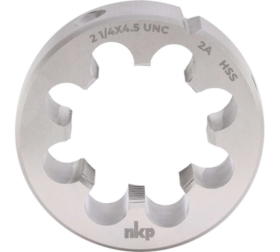 Изображение товара Плашка NKP UNC 2 1/4 -4.5 DINEN22568, HSS, 2A, 105x36мм 245214N