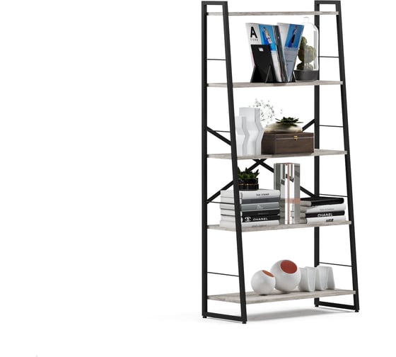 Изображение товара Стеллаж GUTTA Металл-Завод 117х50х28 см Л-образный с четырьмя полками, патина, черный GSL11750284P2