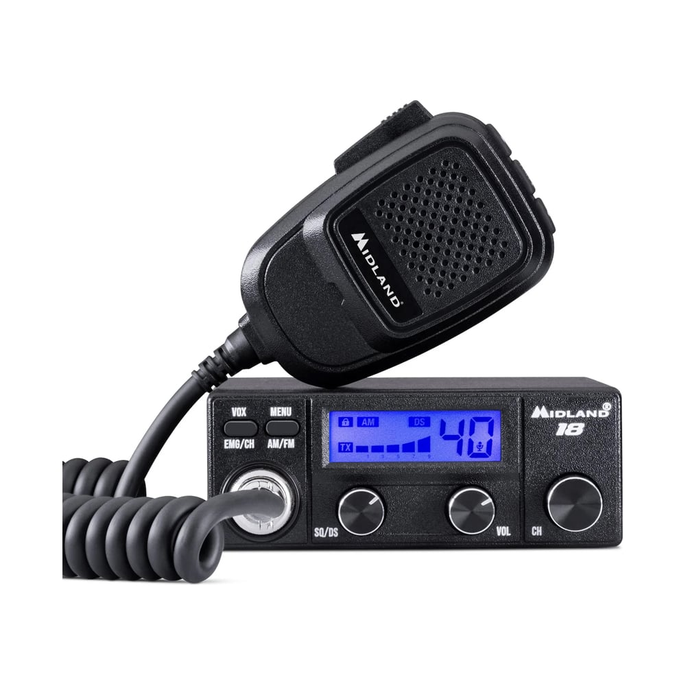 Изображение товара Мобильная радиостанция MIDLAND 18 27 МГц C1562 для автомобиля любительская 120 каналов