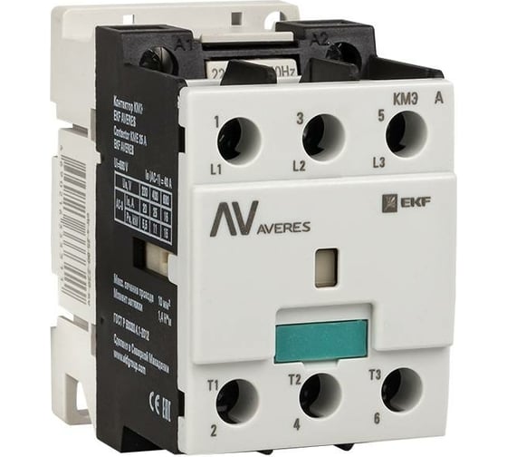 Изображение товара Контактор EKF КМЭ 30А 400В АС AVERES ctr-s-30-00-400-av