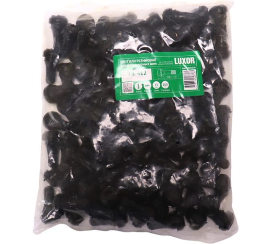 Изображение товара TR-412 100 Вентиля LUXOR б/к резиновые БЮДЖЕТ L=22 мм, d отв=11,3 мм (100шт/уп) ACG 1026878