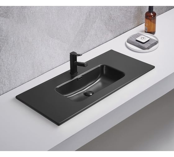 Изображение товара Раковина Gid Bm9010s встраиваемая сверху черная матовая 101.5x46.5x17 72207