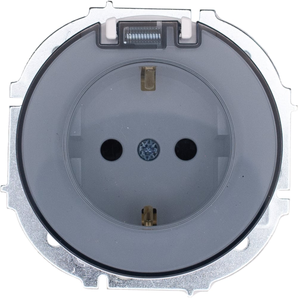 Изображение товара Розетка Lezard OSEN с заземлением и крышкой белая