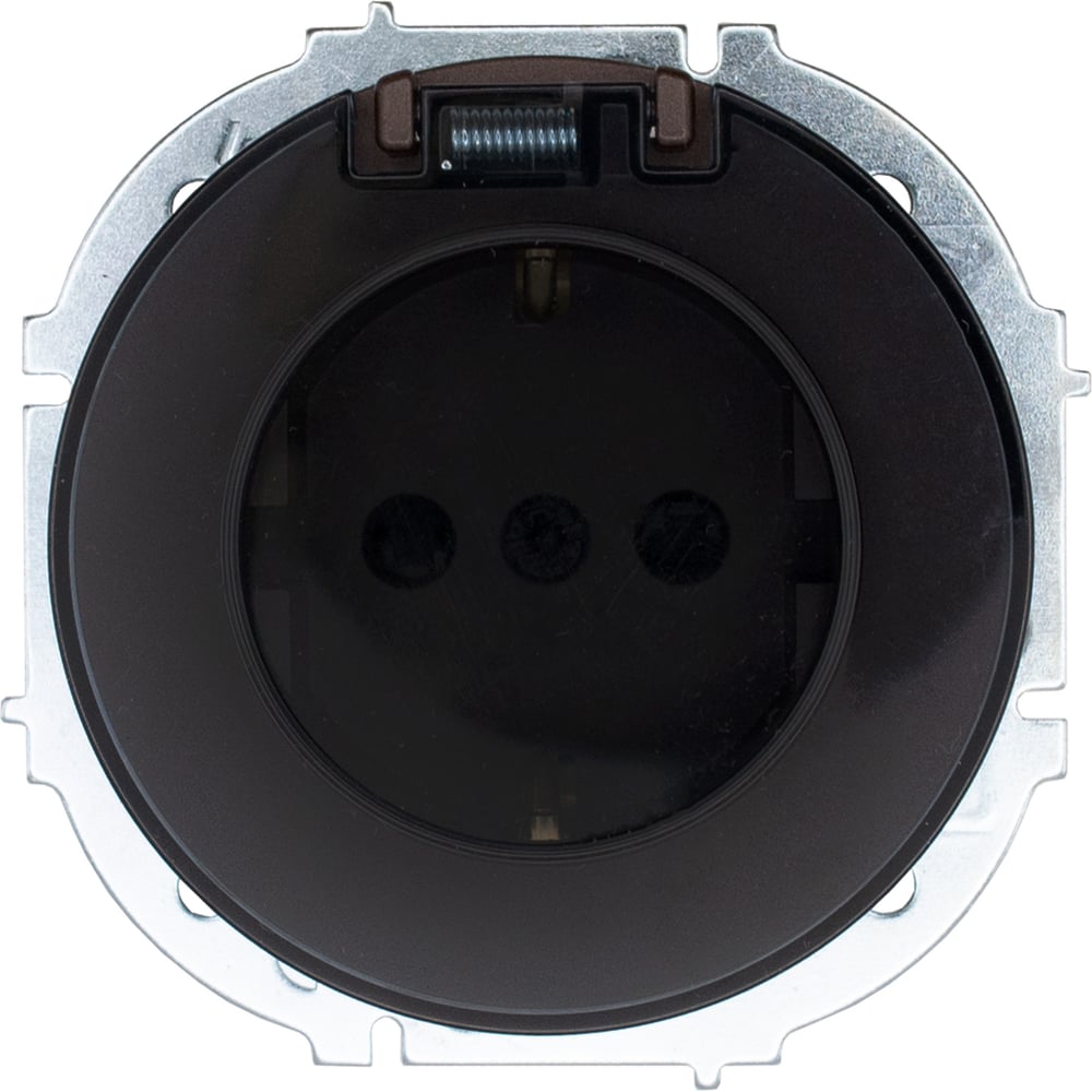 Изображение товара Розетка Lezard OSEN шоколадная с заземлением и крышкой IP44