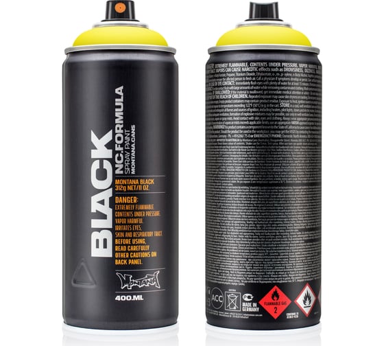 Изображение товара Краска MONTANA BLACK истинная желтая, 0.4 л TR1000 BLK