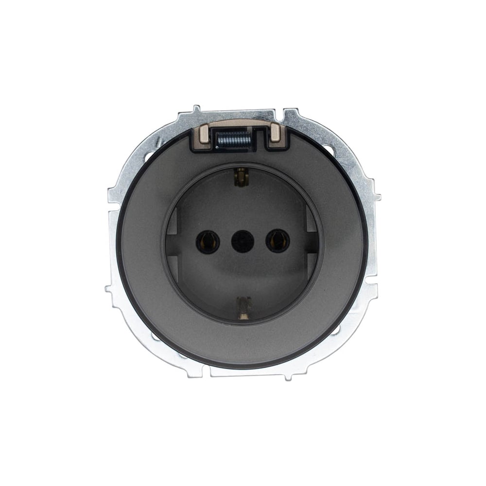 Изображение товара Розетка Lezard OSEN с заземлением и крышкой титан