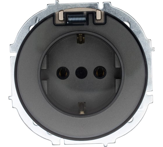 Изображение товара Розетка с/з с крышкой ПБТ Lezard OSEN титан 743-3788-123B