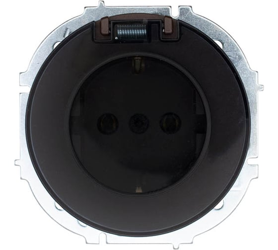 Изображение товара Розетка Lezard OSEN с заземлением, с крышкой, ПБТ, шоколад 743-7388-123B