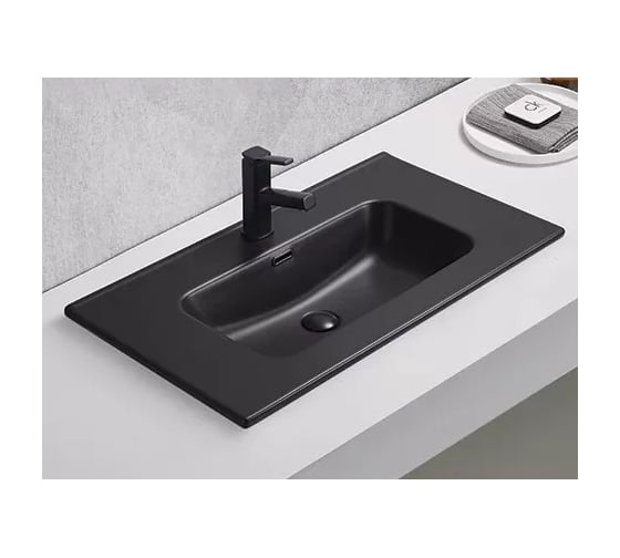 Изображение товара Раковина Gid Bm9080s встраиваемая сверху черная матовая 81x46.5x17 72209
