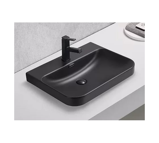 Изображение товара Раковина Gid Bm9560s встраиваемая сверху черная матовая 61x46.5x16 72210
