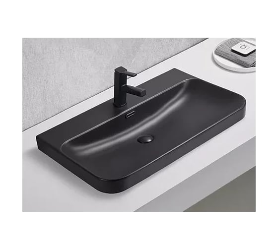Изображение товара Раковина Gid Bm9580s встраиваемая сверху черная матовая 81x46.5x16.5 72211