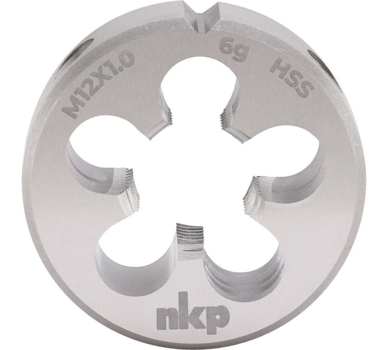 Изображение товара Плашка NKP М12 шаг 1.0мм DINEN22568 HSS 6g 38х10мм 240123N