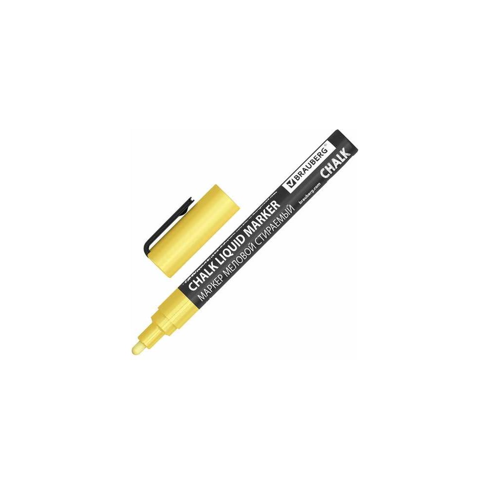 Изображение товара Меловой маркер BRAUBERG CHALK LIQUID MARKER 10 шт. золотистый, 3 мм, стираемый