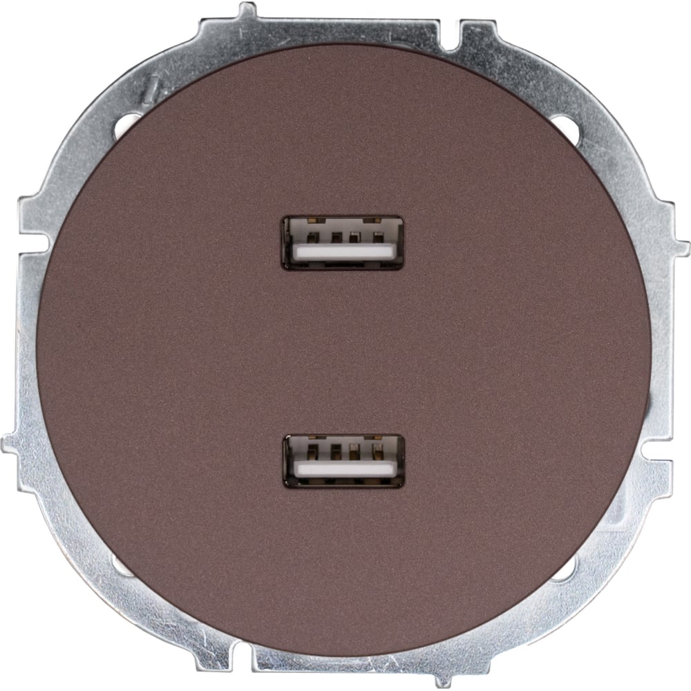 Изображение товара Розетка USB Lezard OSEN 2-ая шоколад с механизмом встраиваемая