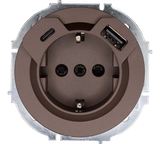 Изображение товара Розетка с/з TC + USB разъем Lezard OSEN шоколад 743-7388-181TC