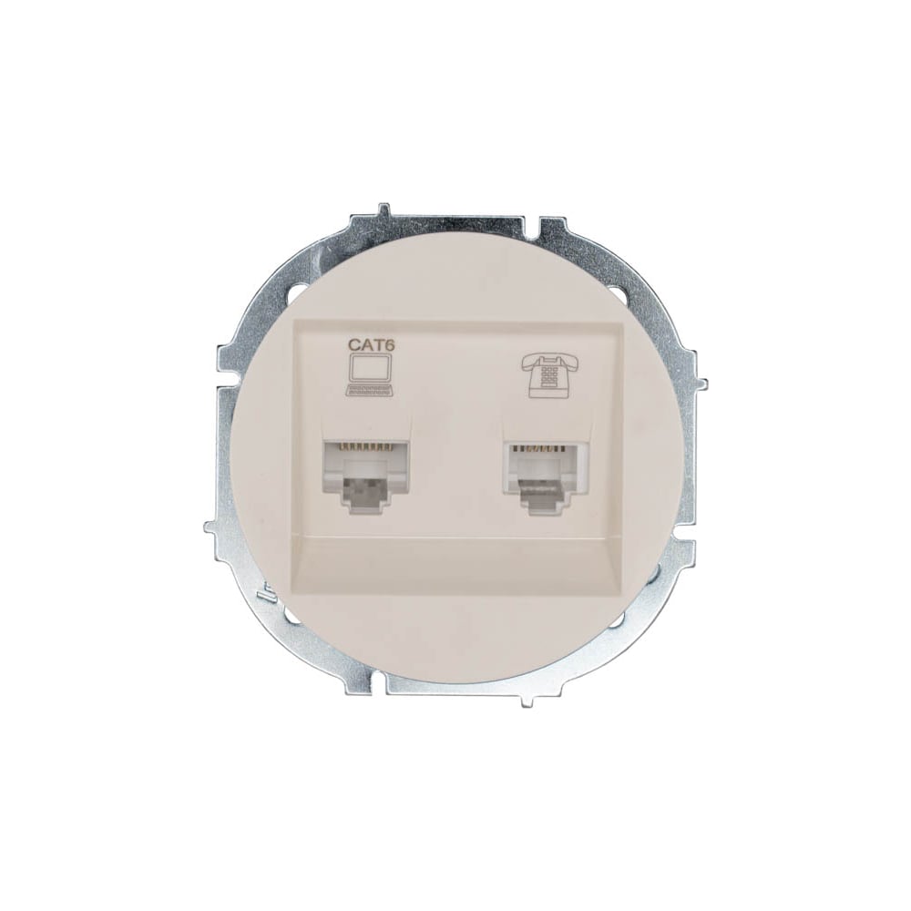 Изображение товара Розетка Lezard OSEN компьютерная и телефонная с модулем Cat 6