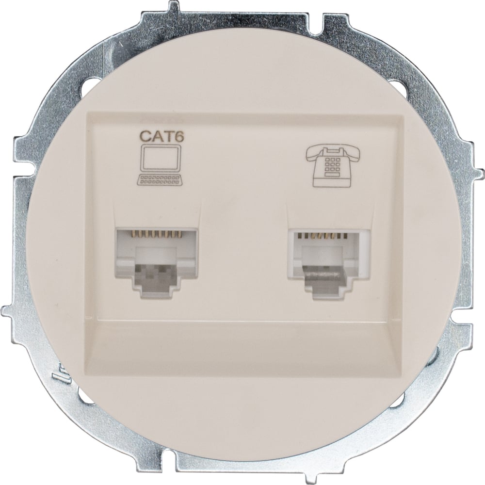 Изображение товара Розетка Lezard OSEN компьютерная и телефонная с модулем Cat 6