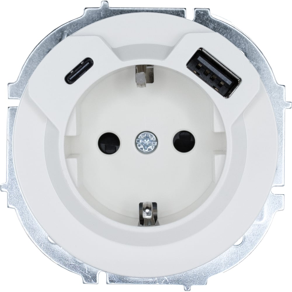 Изображение товара Розетка Lezard OSEN с заземлением и USB разъемом для встраиваемого монтажа