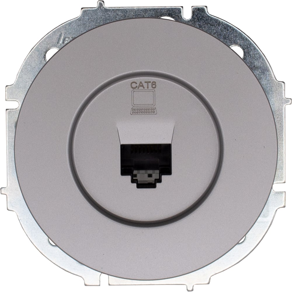 Изображение товара Розетка компьютерная Lezard OSEN серый матовый, встроенная, IP20