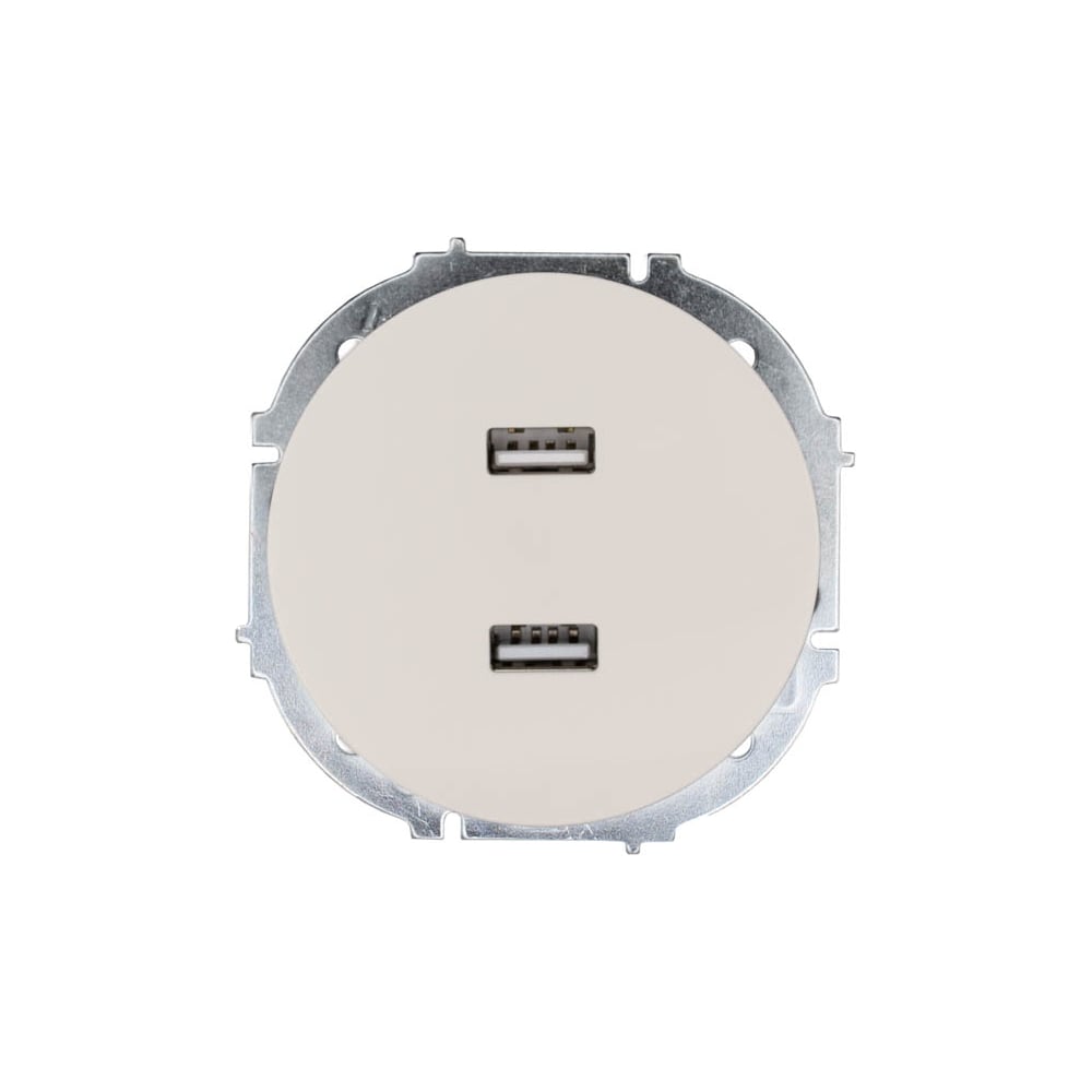 Изображение товара Розетка USB Lezard OSEN слоновая кость встраиваемая 2 гнезда 1 USB
