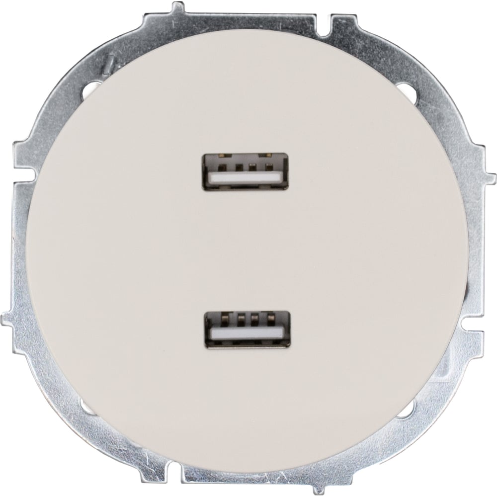 Изображение товара Розетка USB Lezard OSEN слоновая кость встраиваемая 2 гнезда 1 USB