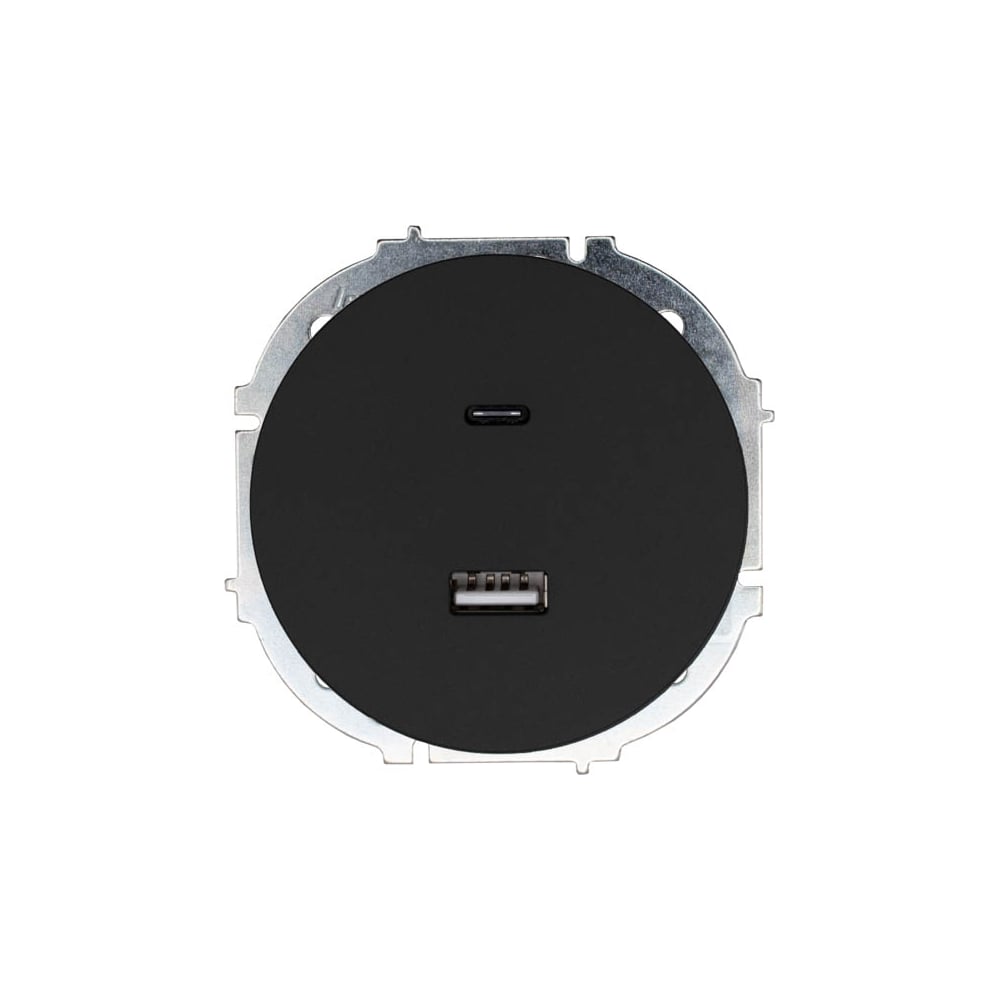 Изображение товара Розетка USB Lezard OSEN TC+ с USB и Type C встраиваемая 2 гнезда черный бархат