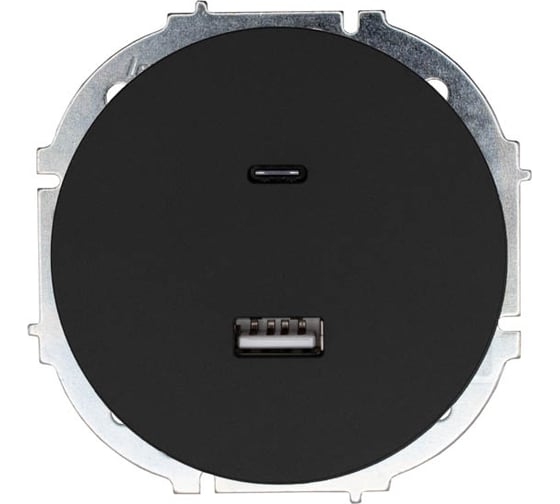 Изображение товара Розетка Lezard OSEN TC+ USB разъем, чёрный бархат 743-4288-192TC