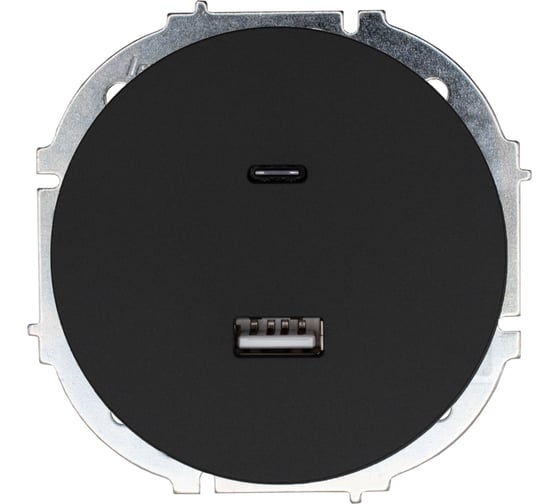 Изображение товара Розетка TC+ USB разъем Lezard OSEN чёрный бархат 743-4288-192TC