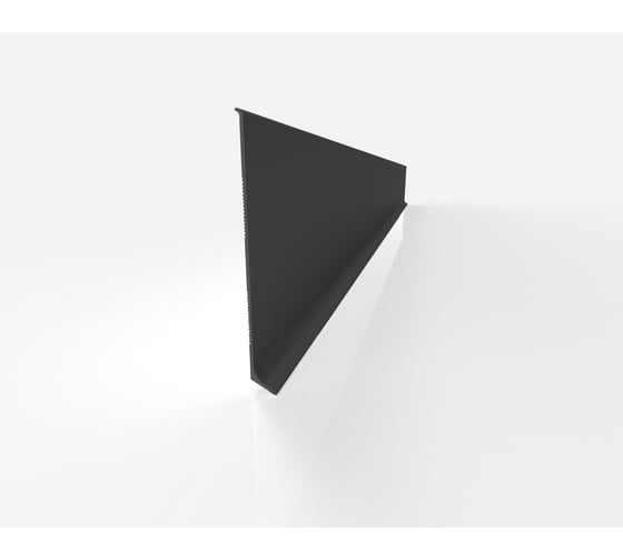 Изображение товара Плинтус алюминиевый Диал 100 мм 3 000 - 6063 Т6, RAL 9005, глубокий черный матовый 4687207099455