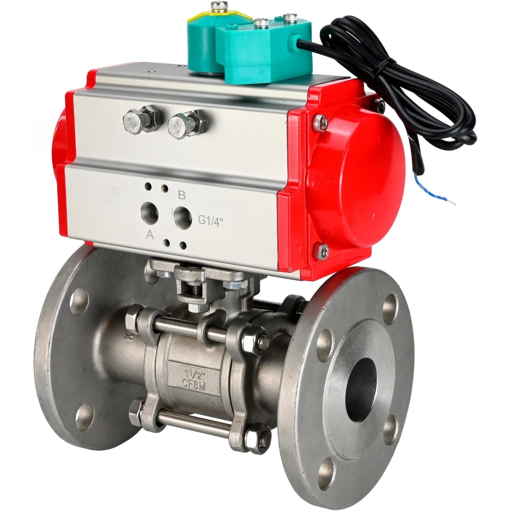 Изображение товара Кран DN.ru КШФПТ-ISO.304.180 Ду40 Ру40 двухходовой нержавеющая сталь