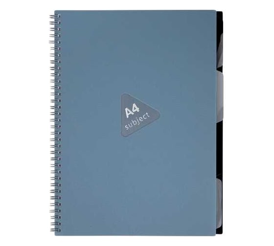 Изображение товара Тетрадь-обложка BRAUBERG пластик А4 80л. гребень, 4 разделителя, клетка,, синий 405364