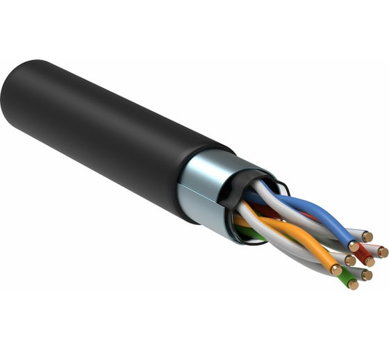 Изображение товара Витая пара IEK ITK F/UTP кат.5E 4х2х24AWG LDPE черный 305м LC3-C5E04-339