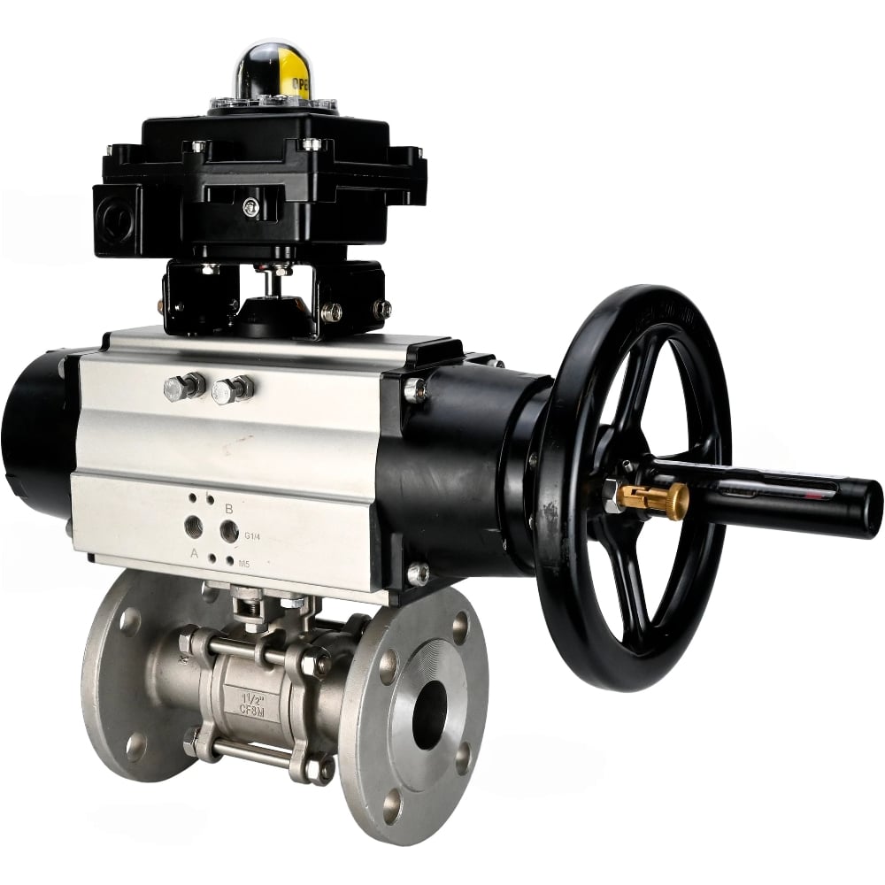 Изображение товара Кран шаровой DN.ru КШФПТ-ISO 304 180 Ду100 Ру16 разборной фланцевый нержавеющая сталь