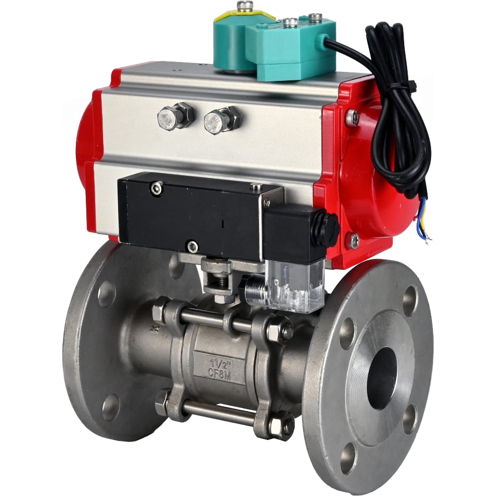 Изображение товара Кран шаровой DN40 Ру40 Ду40 нержавеющая сталь двухходовой фланцевый