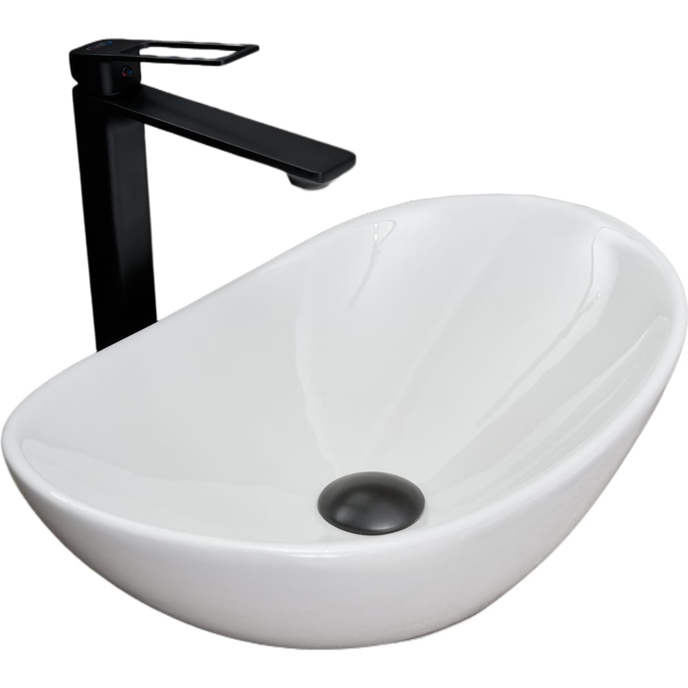 Изображение товара Раковина накладная Gid N9133 белая 48x30.5x14.5 см современный дизайн