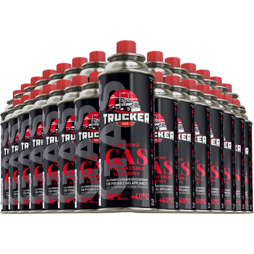 Изображение товара Газ углеводородный сжиженный всесезонный TRUCKER 220 г набор 28 штук ТРг-10/0-220-К28
