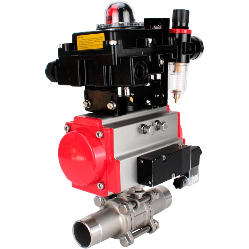 Изображение товара Кран шаровой DN.ru 304-304-PTFE-W-ISO-H Ду150 Ру16 с пневмоприводом