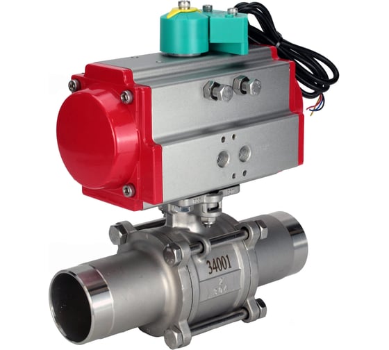 Изображение товара Кран шаровой DN.ru 316-316-PTFE-W-ISO-H LONG Ду100 Ру16, пн.привод, магнитный перекл-ль D160-62862